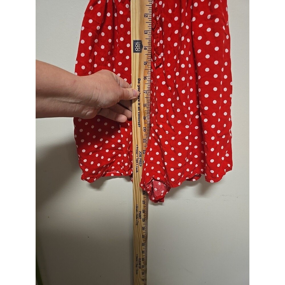 Sunny Girl POLKADOT RED & WHITE Sleeveless Shorts Romper with Pockets MEDIUM - Picture 6 of 11